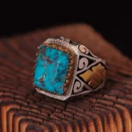 انگشتر فیروزه شجری مردانه کد 1130