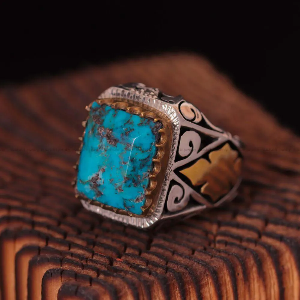 انگشتر فیروزه شجری مردانه کد 1130