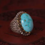 انگشتر فیروزه شجری مردانه کد 1132