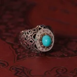 انگشتر فیروزه عجمی مردانه کد 1133