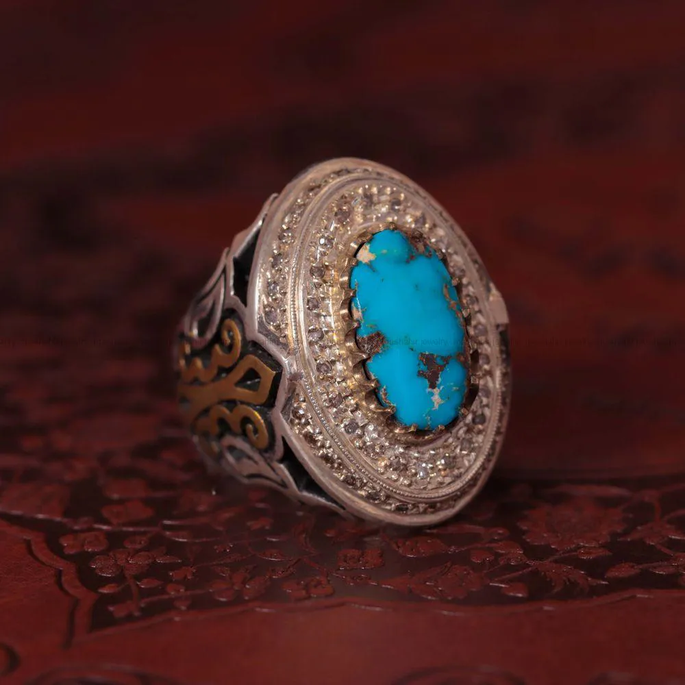 انگشتر فیروزه شجری مردانه کد 1135