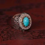 انگشتر فیروزه عجمی مردانه کد 1136