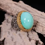 انگشتر فیروزه عجمی مردانه کد 1144