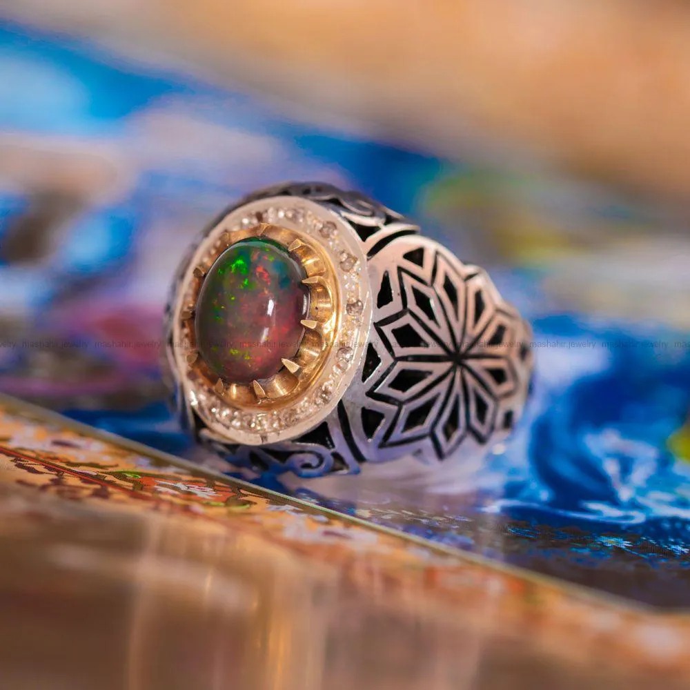 انگشتر اوپال مردانه کد 1168