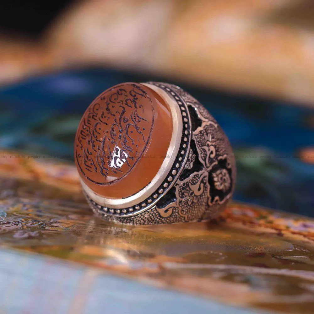 انگشتر عقیق مردانه کد 1234