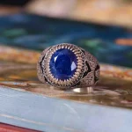 انگشتر ياقوت کبود مردانه کد 1235