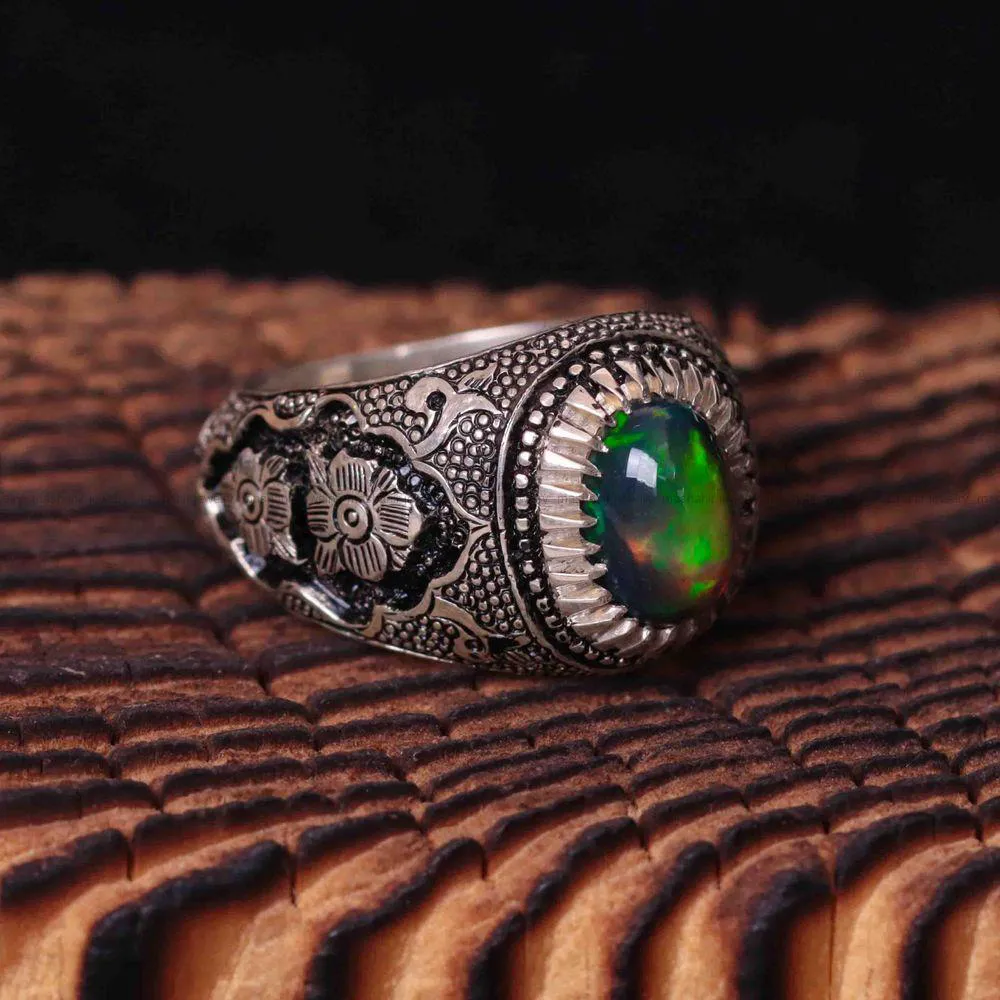 انگشتر اوپال مردانه کد 1255