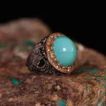 انگشتر فیروزه عجمی مردانه کد 736