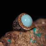 انگشتر فیروزه عجمی مردانه کد 738