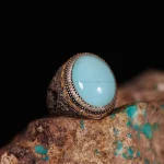 انگشتر فیروزه عجمی مردانه کد 739