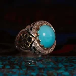 انگشتر فیروزه عجمی مردانه کد 750