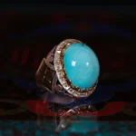 انگشتر فیروزه عجمی مردانه کد 752