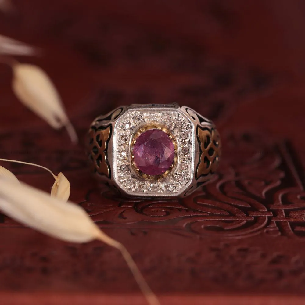 انگشتر یاقوت سرخ مردانه کد 781