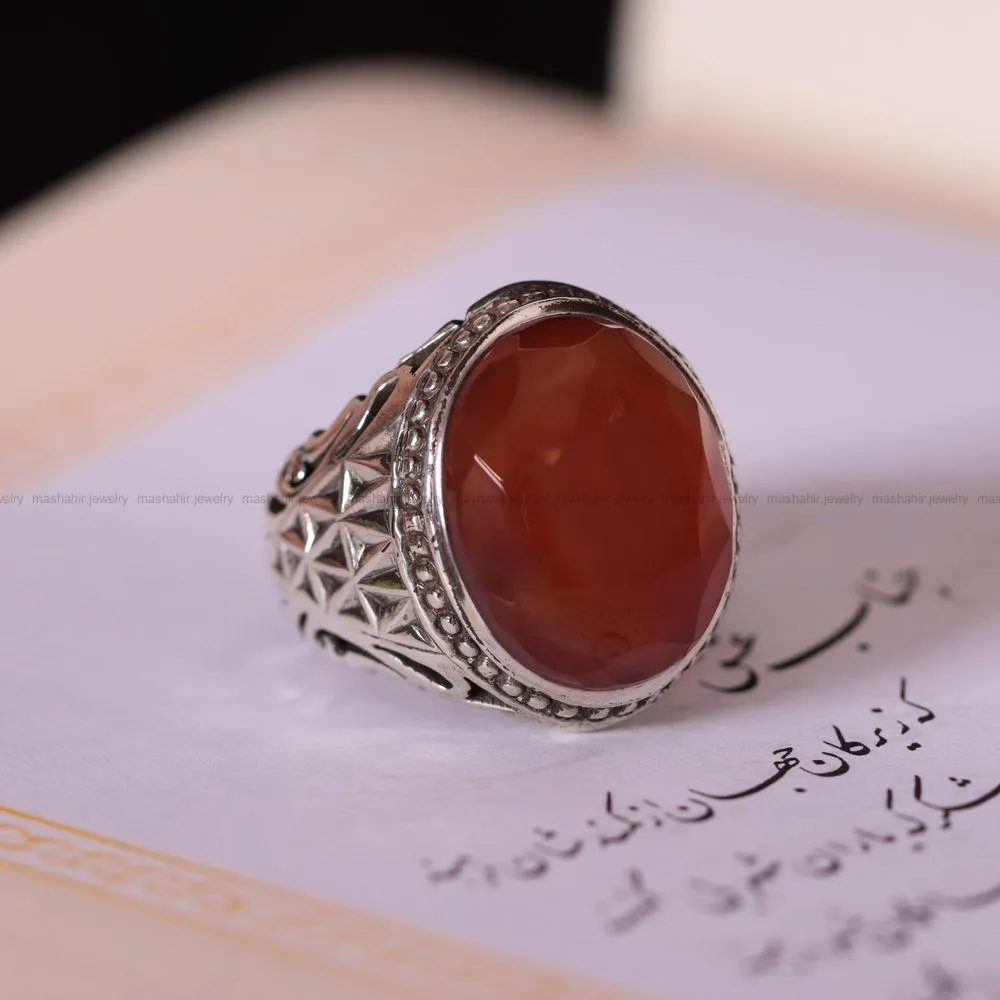 انگشتر عقیق مردانه کد 787