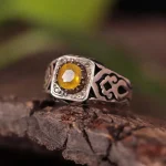انگشتر ياقوت زرد مردانه کد 796