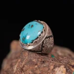 انگشتر فيروزه شجری مردانه کد 901