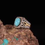 انگشتر فيروزه عجمی مردانه کد 904