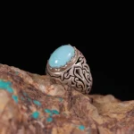 انگشتر فيروزه عجمی مردانه کد 906