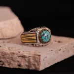 انگشتر فيروزه شجری مردانه کد 914