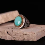 انگشتر فيروزه شجری مردانه کد 917