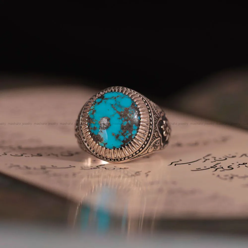 انگشتر فيروزه شجری مردانه کد 923