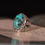 انگشتر فيروزه شجری مردانه کد 927