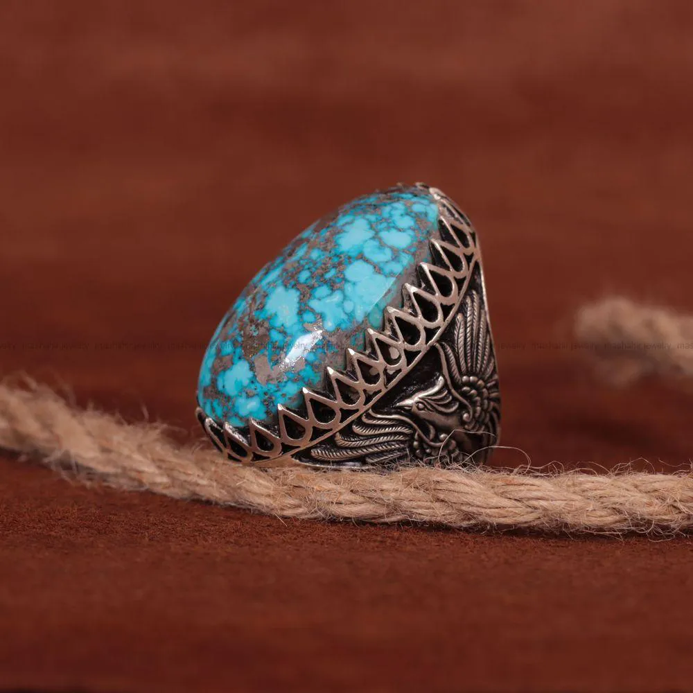 انگشتر فيروزه شجری مردانه کد 955