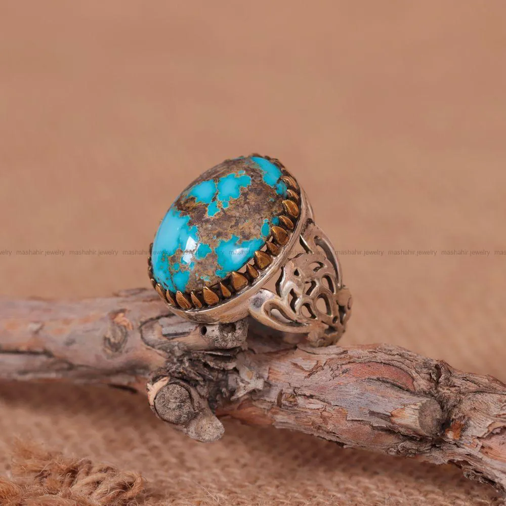 انگشتر فيروزه شجری مردانه کد 964