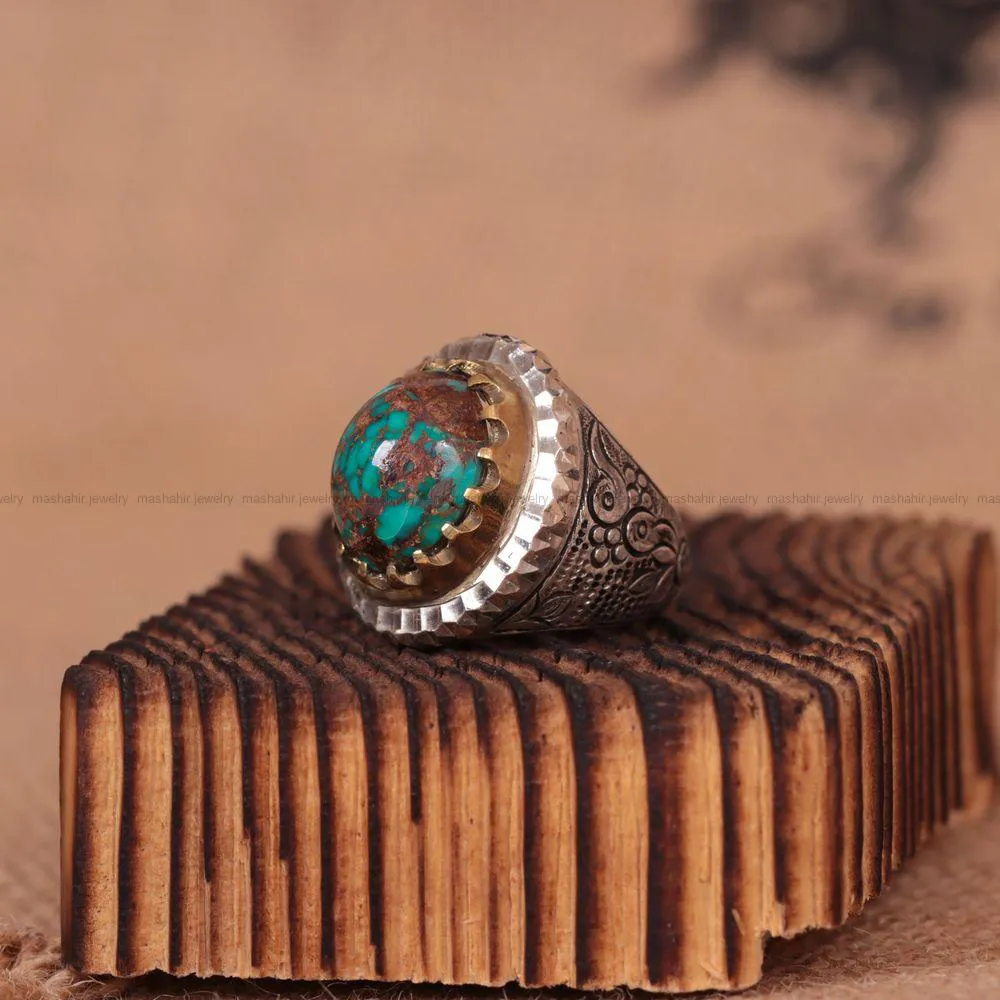 انگشتر فيروزه شجری مردانه کد 968