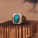 انگشتر فيروزه شجری مردانه کد 970