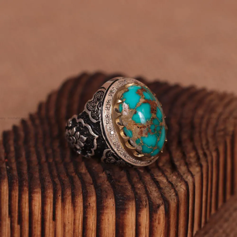انگشتر فيروزه شجری مردانه کد 974