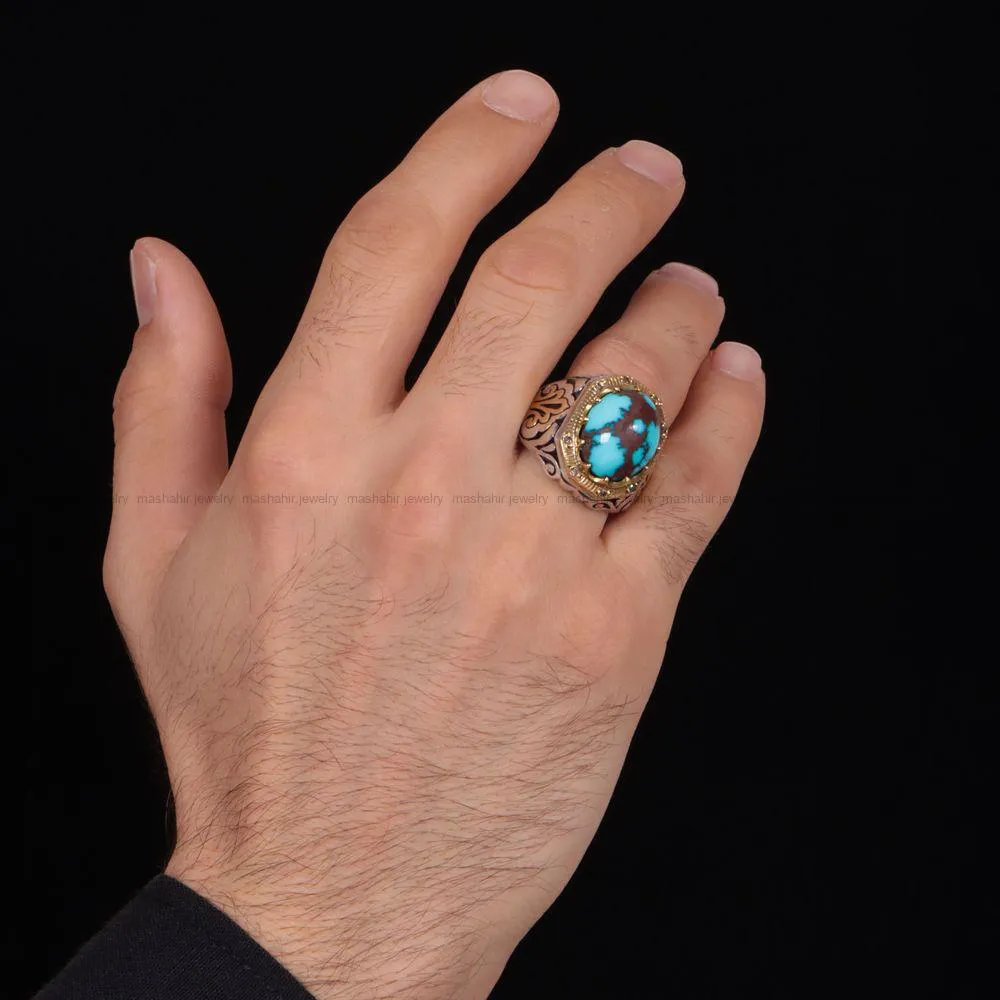 انگشتر فيروزه شجری مردانه کد 991