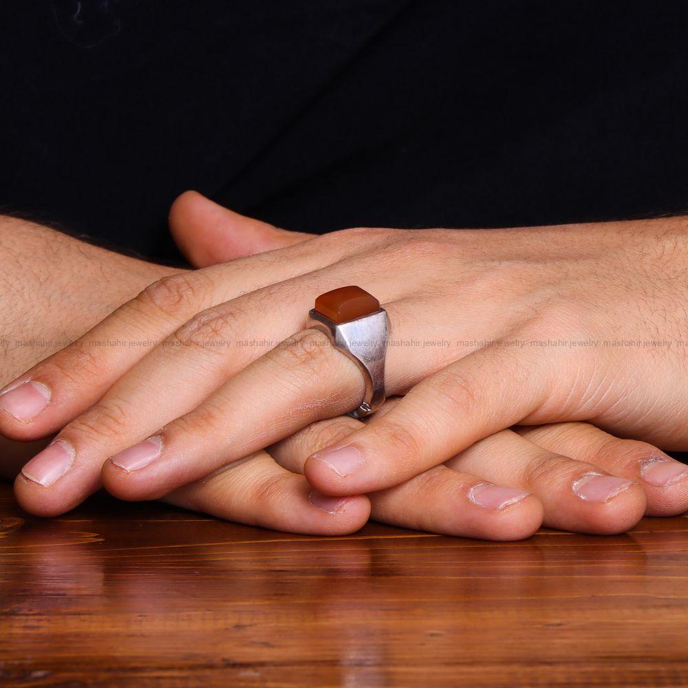 انگشتر عقیق مردانه کد 792