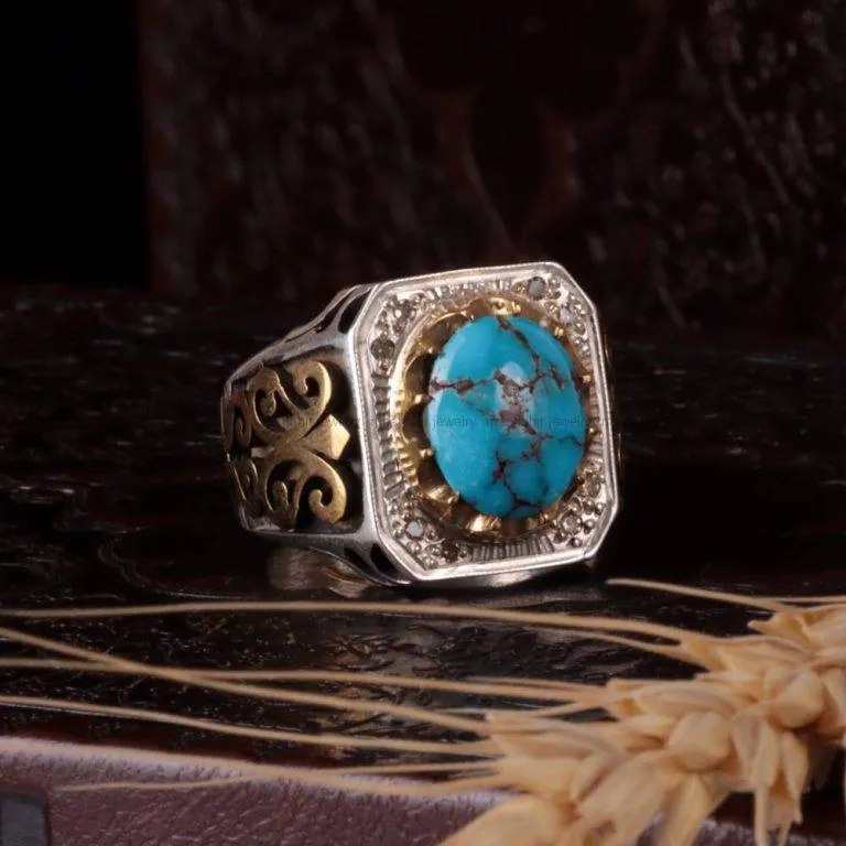 انگشتر فیروزه شجری مردانه کد 400