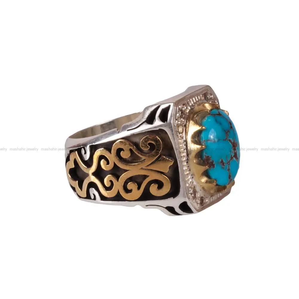 انگشتر فیروزه شجری مردانه کد 400