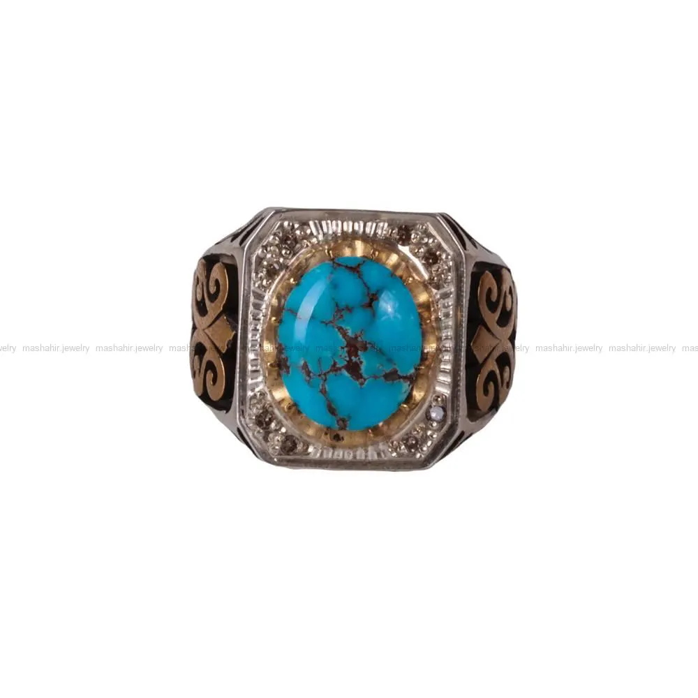 انگشتر فیروزه شجری مردانه کد 400
