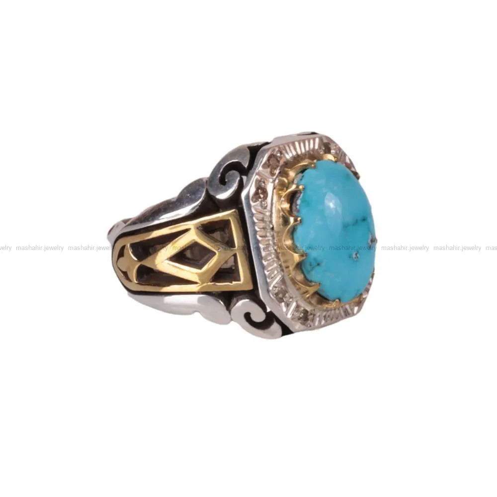 انگشتر فیروزه شجری مردانه کد 401