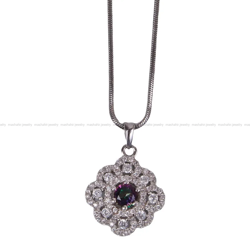 گردنبند فیروزه زنانه کد 406