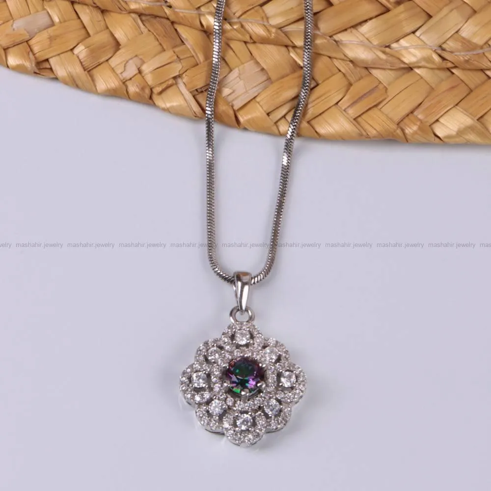 گردنبند فیروزه زنانه کد 406