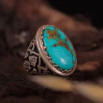 انگشتر فيروزه شجری مردانه کد 1001