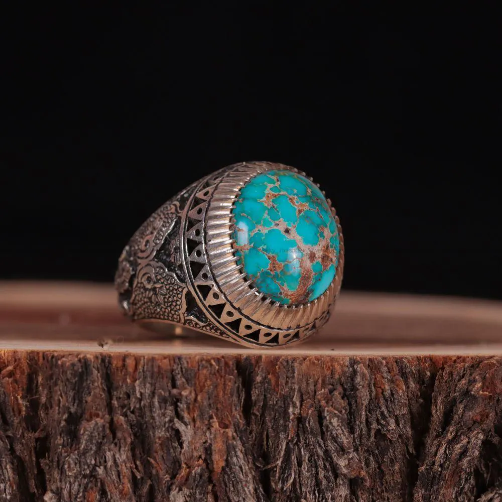 انگشتر فيروزه شجری مردانه کد 1013