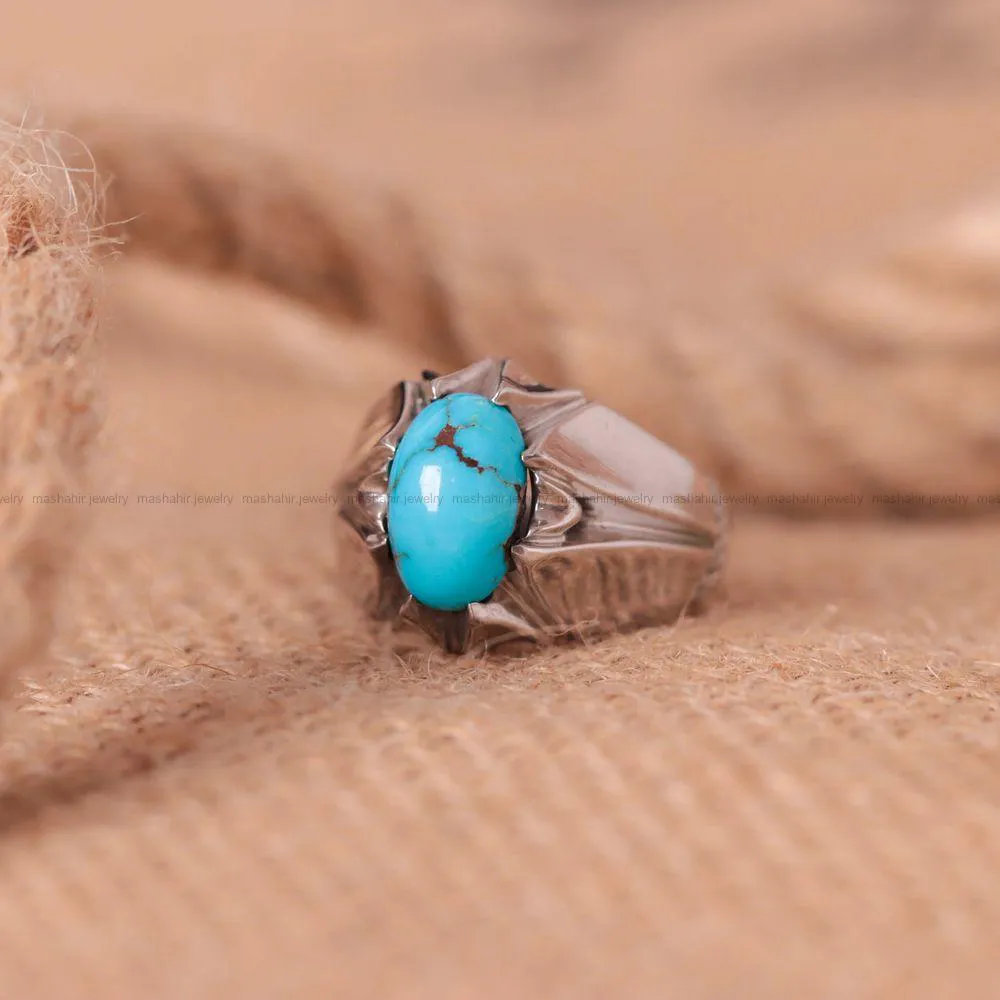 انگشتر فيروزه شجری مردانه کد 1054