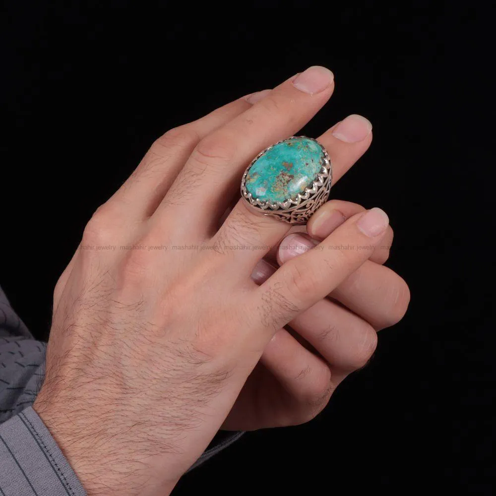 انگشتر فيروزه شجری مردانه کد 1073