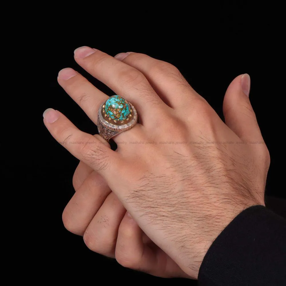 انگشتر فیروزه شجری مردانه کد 1122