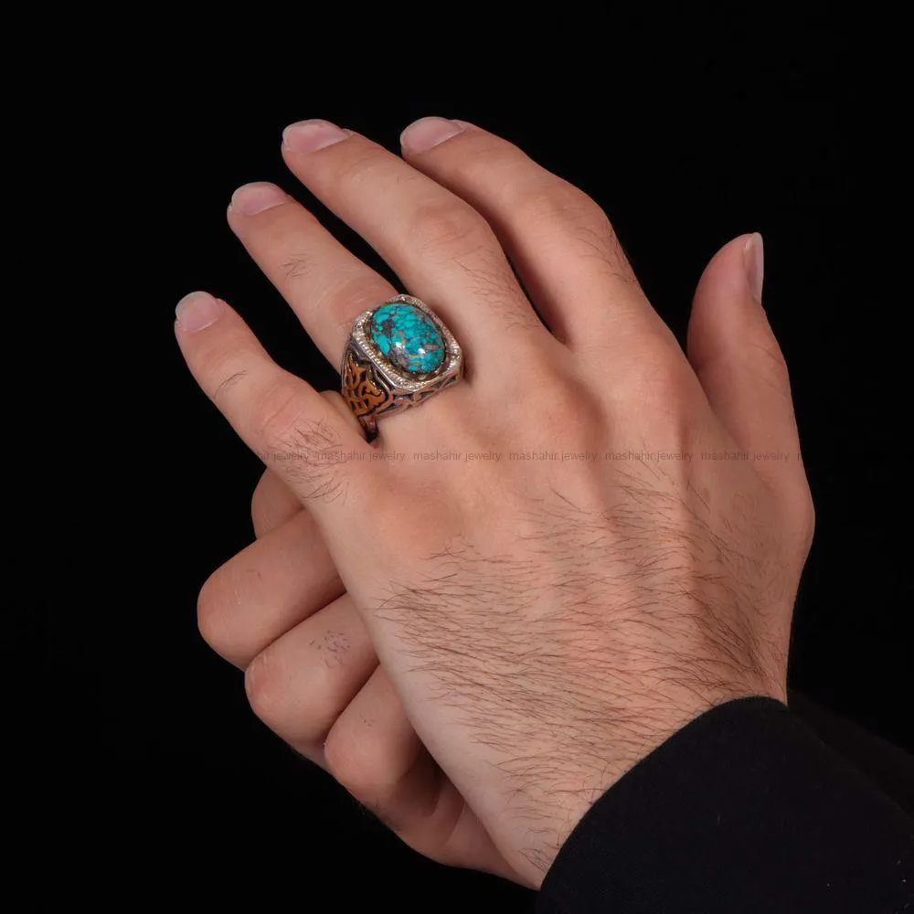 انگشتر فیروزه شجری مردانه کد 1125