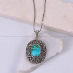 گردنبند فیروزه زنانه کد 412