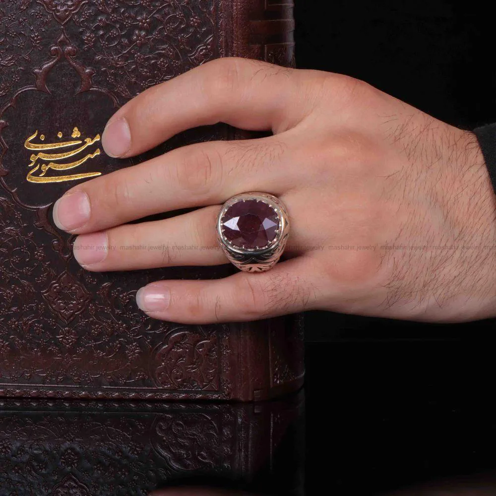 انگشتر یاقوت سرخ مردانه کد 1227