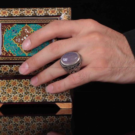 انگشتر عقیق سوسنی مردانه کد 1233