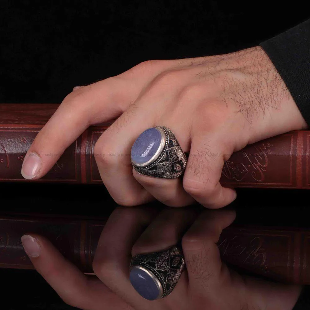 انگشتر عقیق سوسنی مردانه کد 1241