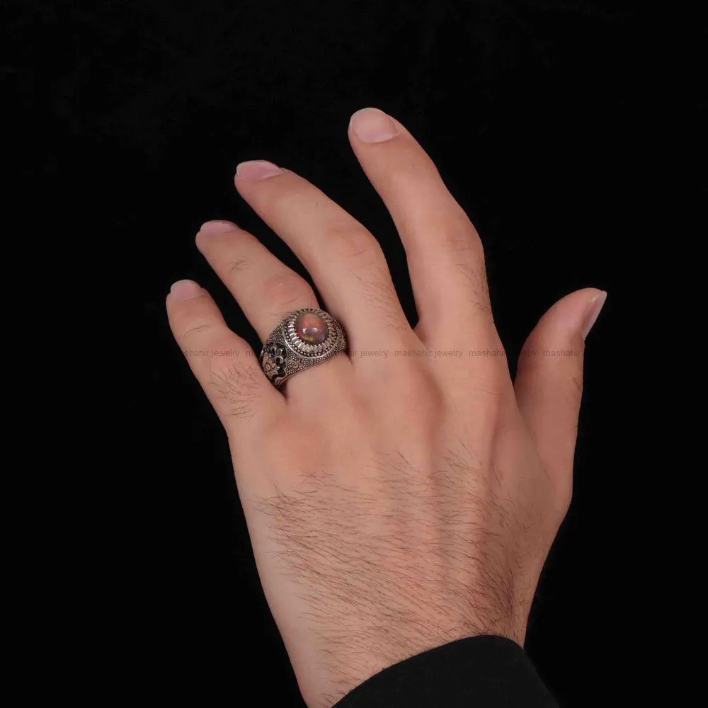 انگشتر اوپال مردانه کد 1252